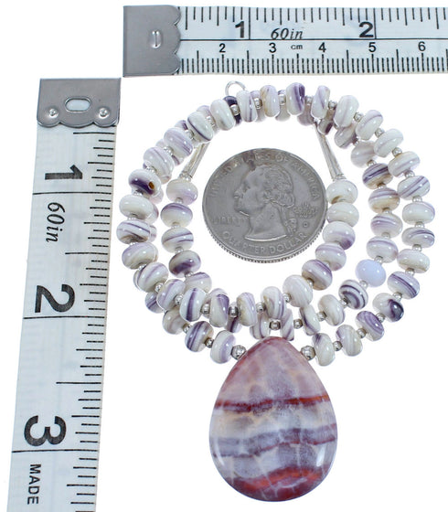 Sterling Silver Fancy Shell And Agate Bead Necklace BX120657